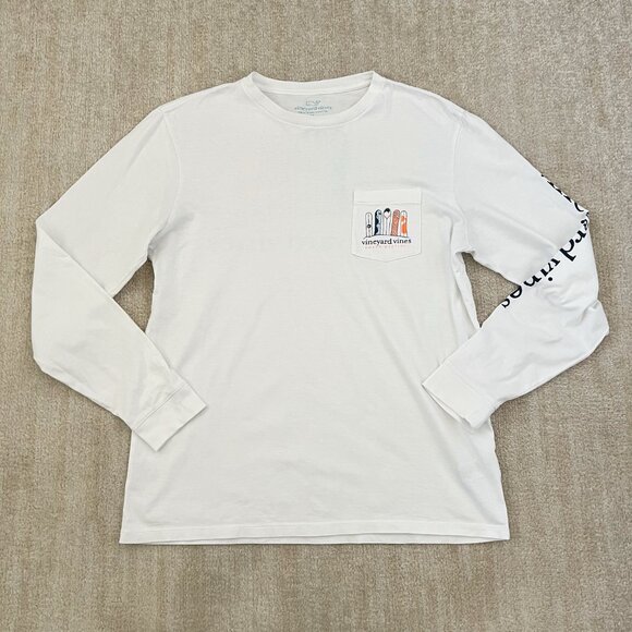 Vineyard Vines Long Sleeve Snowboarding Tee Shirt Top M White - Picture 1 of 8